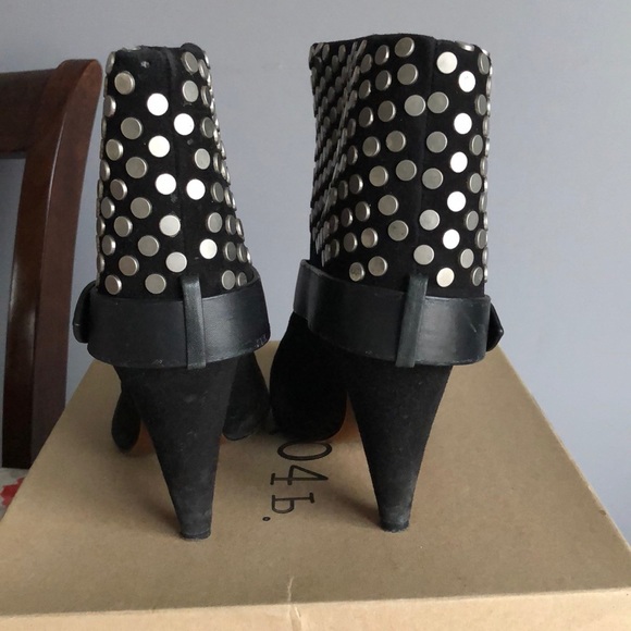 Black kid suede booties - Picture 3 of 4